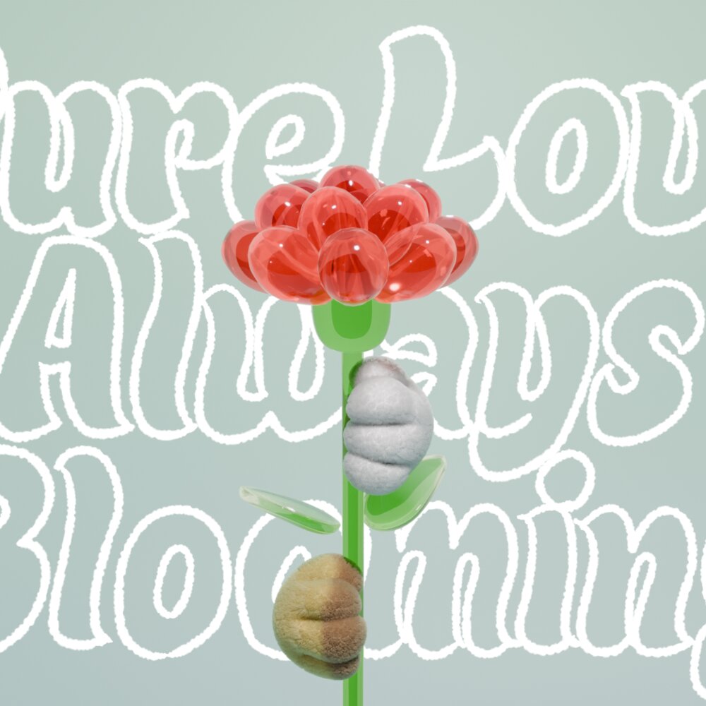 Carnation 「Pure Love, Always Blooming」をテーマに、母の日向けのグラフィックをスカルプトモデリング・モーション・手描きアニメーションを組み合わせて制作しました。