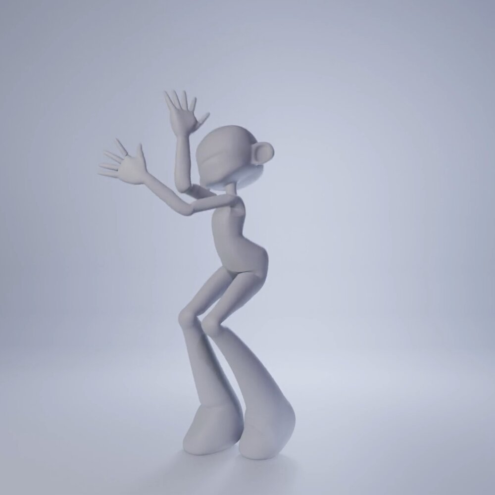 DanceMotion 02 モーション制作用のモデルを、リギングからアニメーションまで一貫して制作しました。