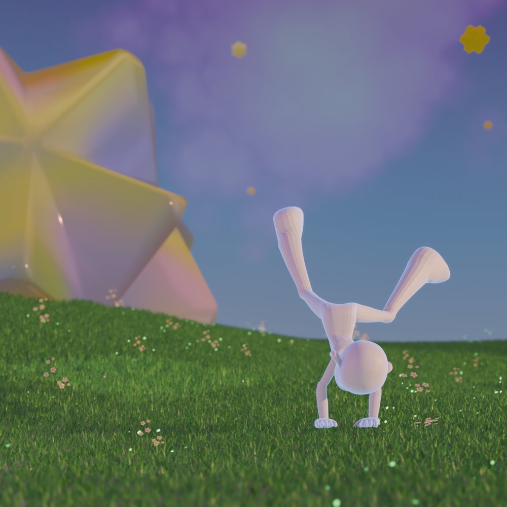 星公園_側転編 モーションキャプチャーで側転と喜びのエモーション動作を制作し、背景をモデリングしました。